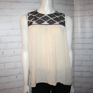 🖤🤎 Zara Basic Tan & Black Blouse · Size M · Button-Back Detail